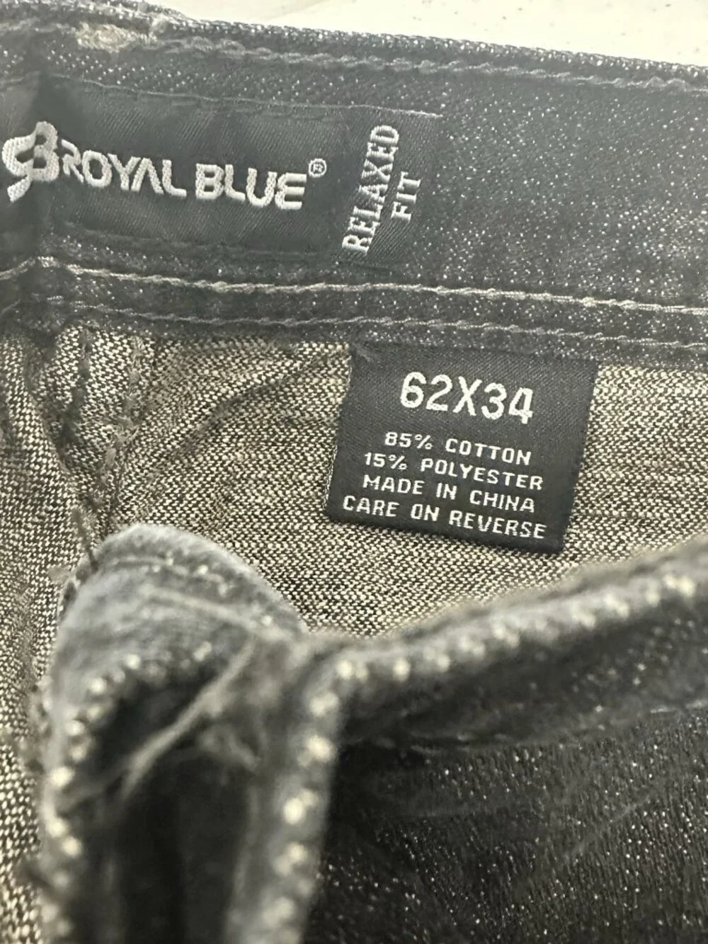Royal Blue Brand Denim Jeans Men Size 62 x 34 Relaxed Fit Big & Tall New